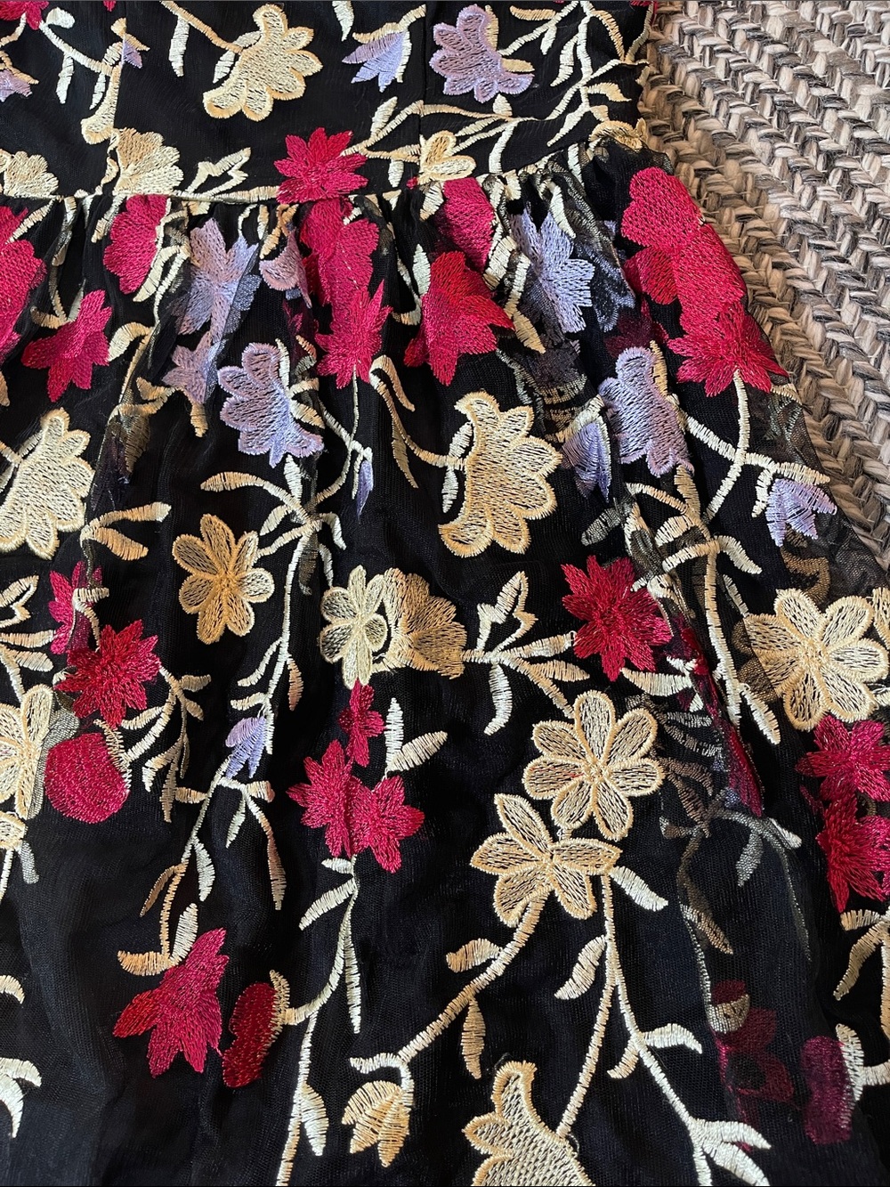 City Studio Black Floral Embroidered Prom Dress - Picture 4 of 10
